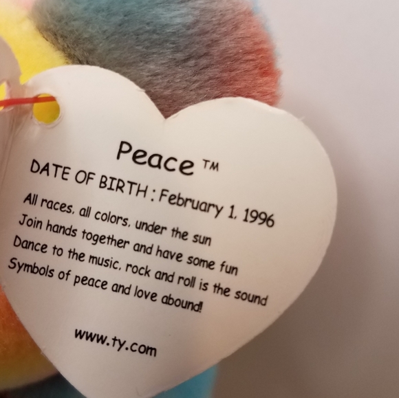 TY Peace Tie dyed Bear Beanie Baby Protective Case 90s Y2K - Picture 7 of 8